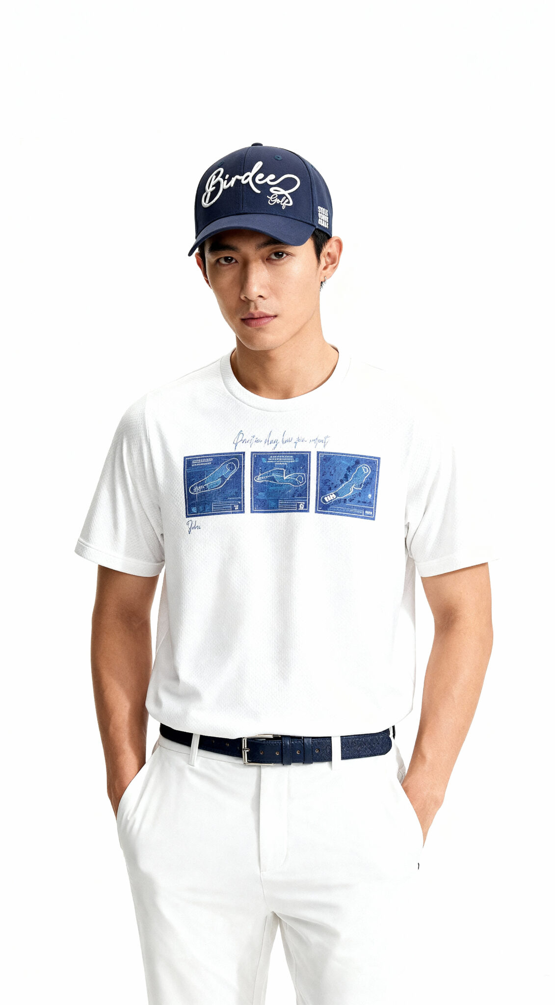 GOLFER TEE-SHIRT MAN BLUE PRINTS