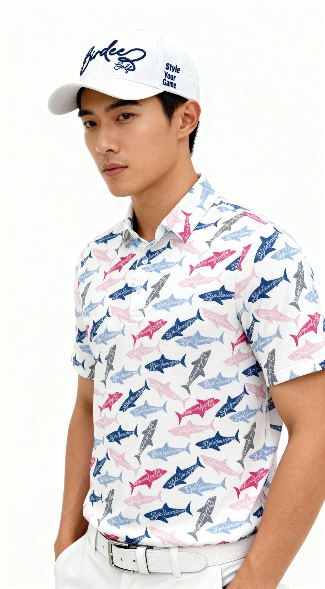 Birdeez Sharks Pink for Men – Stylish Performance Polo for Golfers | Style Your Game