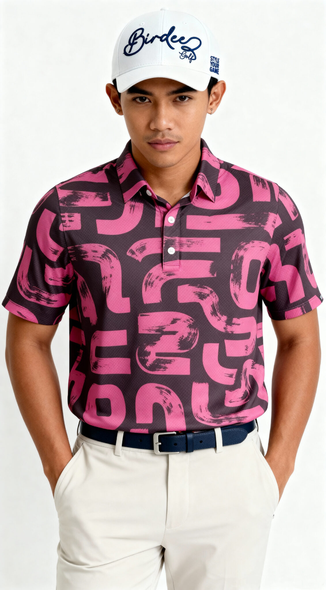 Birdeez Graffiti Red Golf Polo for Men – Stylish Performance Polo for Golfers | Style Your Game